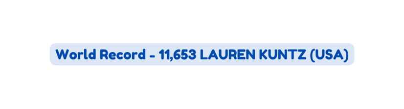 World Record 11 653 LAUREN KUNTZ USA